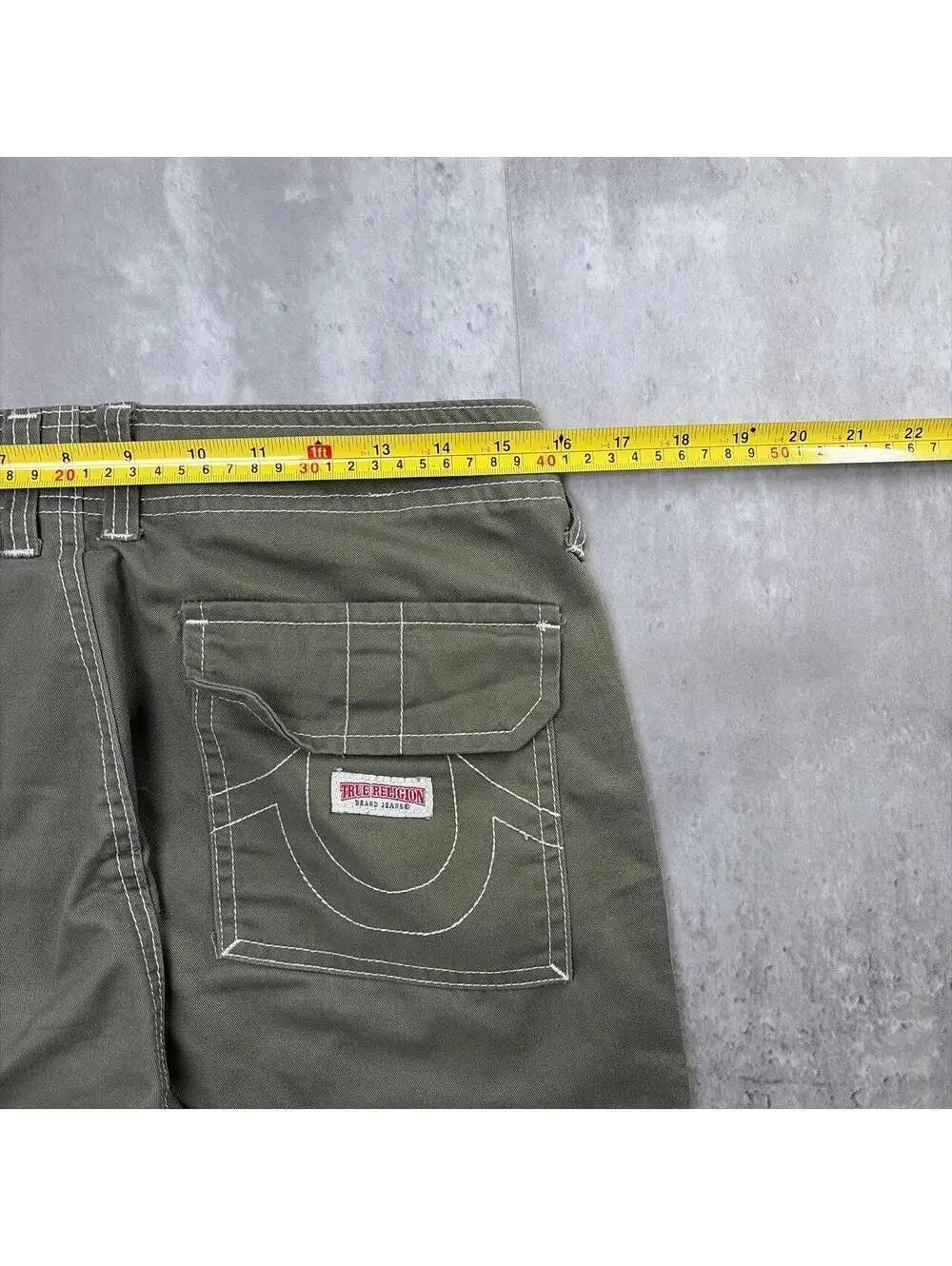 Y2K Olive Green True Religion Grunge Baggy Skater Pants